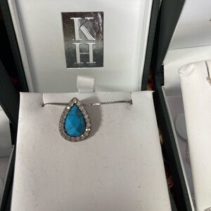 Blue Teardrop Pendant Necklace by Kelly Herd